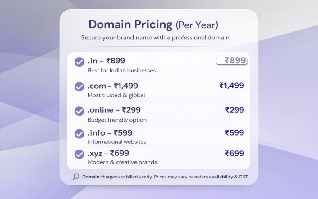 Raghav E Design Domain Pricing