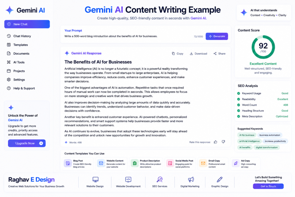 Google Gemini content writing