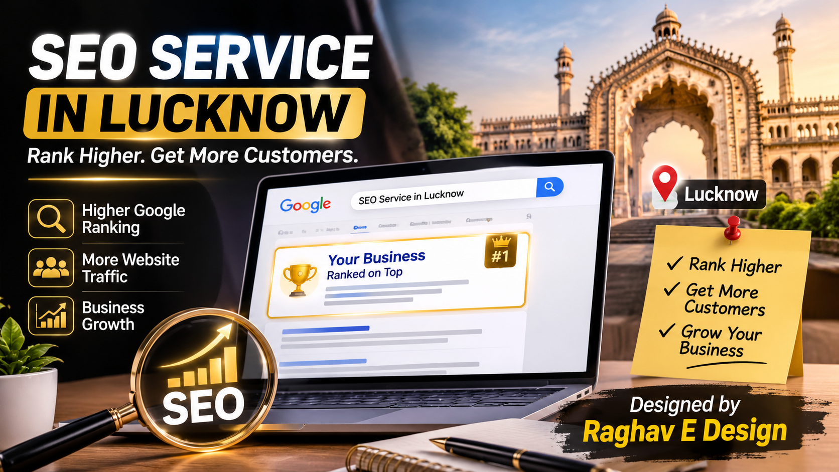 SEO service in lucknow by Raghav E Design