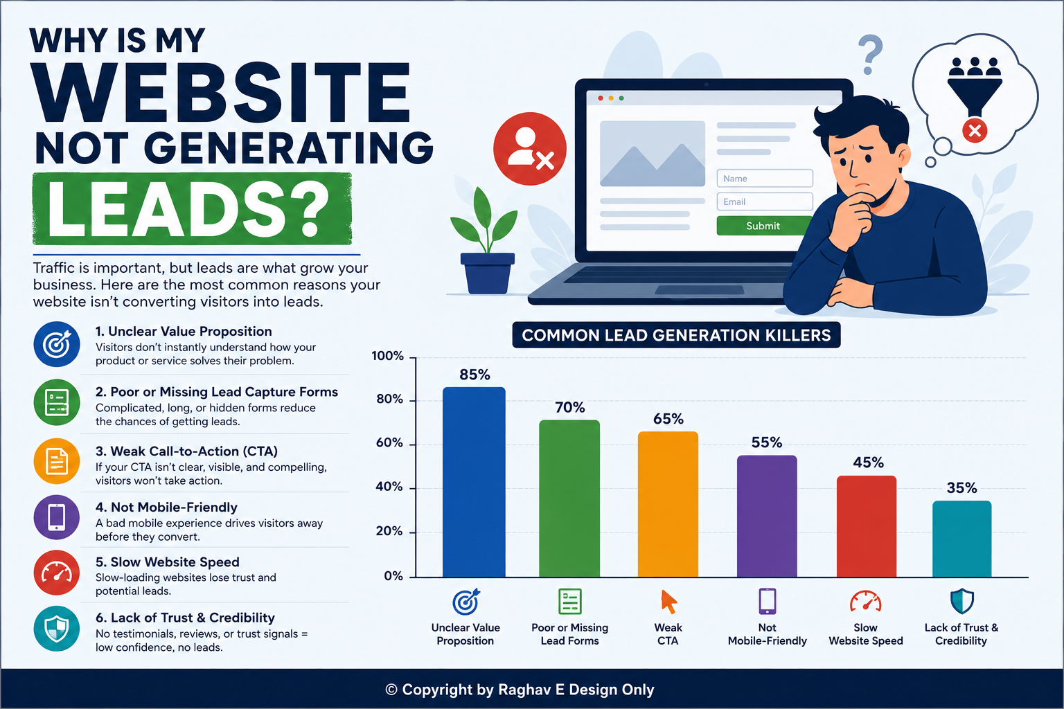 Why is my website not generating leads – common reasons and fixes for poor website lead generation